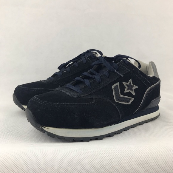 Converse  Men's Retro Joggers Navy Leather Suede Steel Toe Work Shoes Size 6.5D - Picture 2 of 12